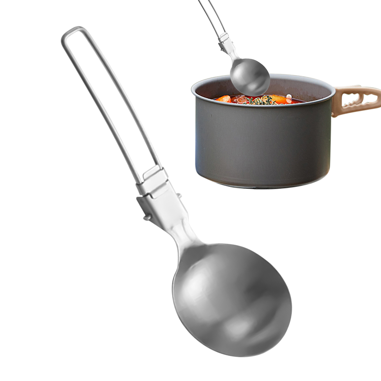 Meal Prep Kitchen - Soup Ladle Metal Spoon Foldable Soup