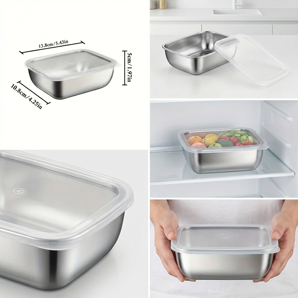5PCS Stainless Steel Food Stor - огляд і ціна Meal Prep Kitchen