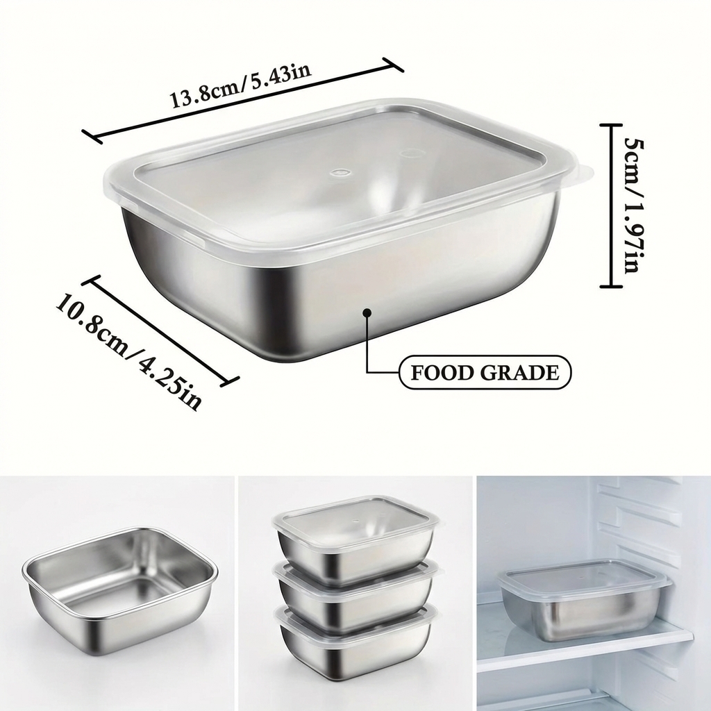 5PCS Stainless Steel Food Stor - огляд і ціна Meal Prep Kitchen