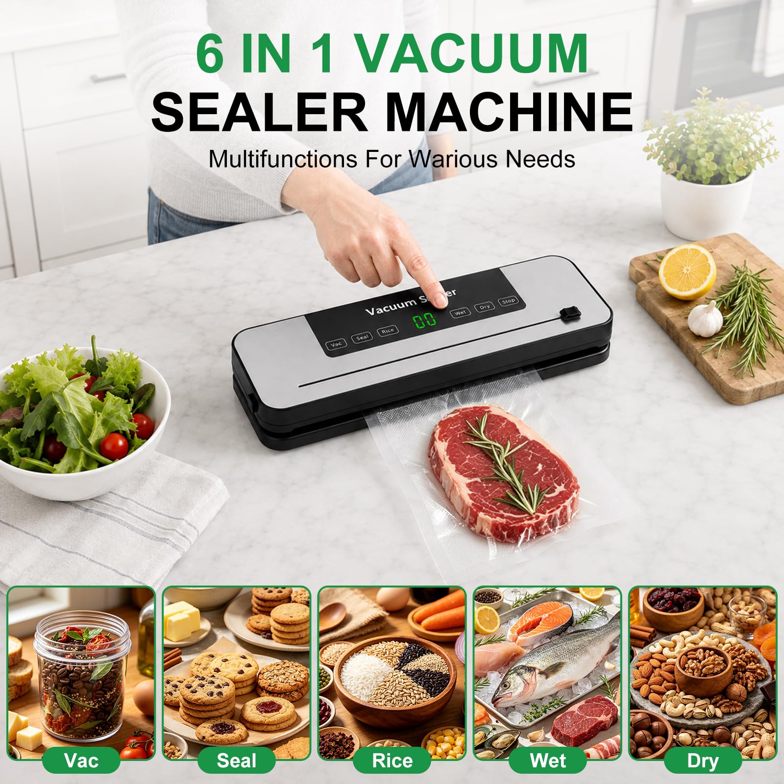 Food Vacuum Sealer Machine 6 M - огляд і ціна Meal Prep With Rice