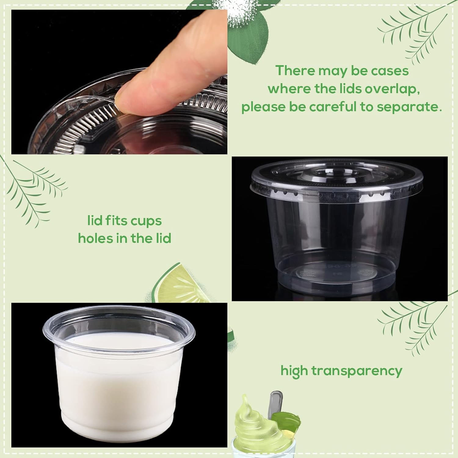8/10OZ Plastic Parfait Cups wi - огляд і ціна Sauce Dipping Cup