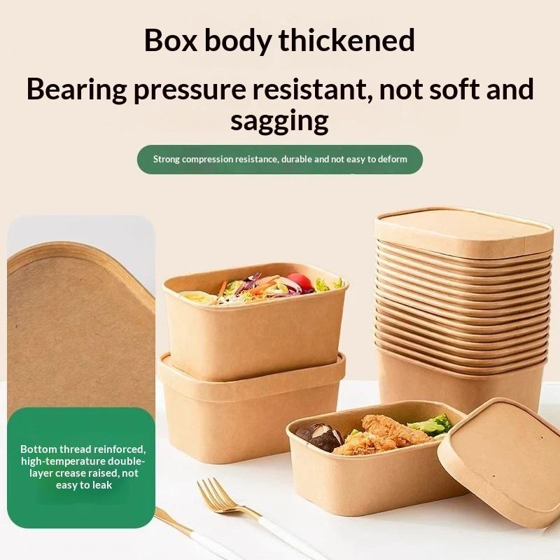 10Pcs Square Disposable Kraft  - огляд і ціна Meal Prep Bowl